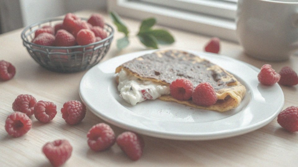 Jakie korzyści daje omlet czekoladowy z twarożkiem i malinami?
